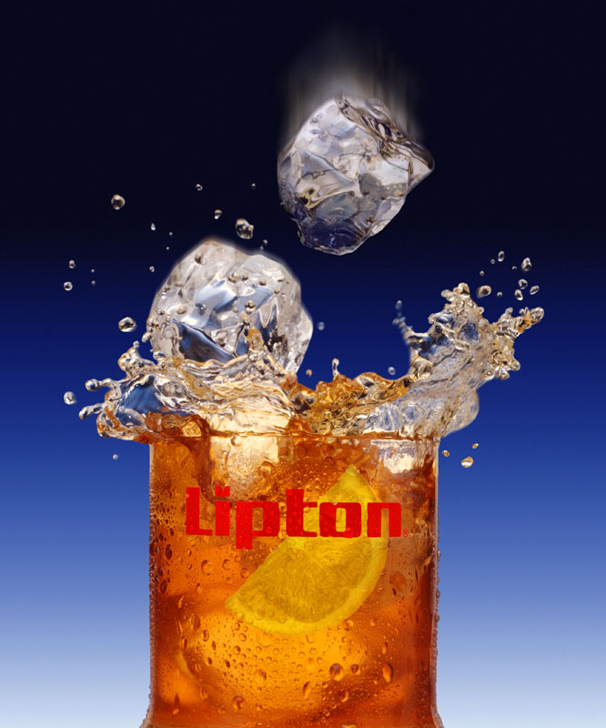 lipton glass cube splash